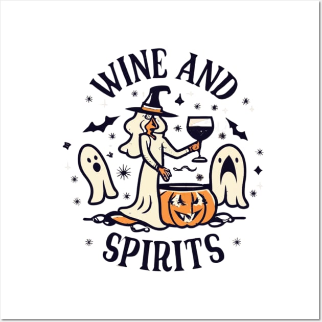 Wine and Spirits Witch with Pumpkin Cauldron Wall Art by Afternoon Leisure